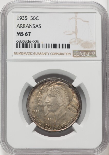 1935 50C Arkansas, MS 67 NGC