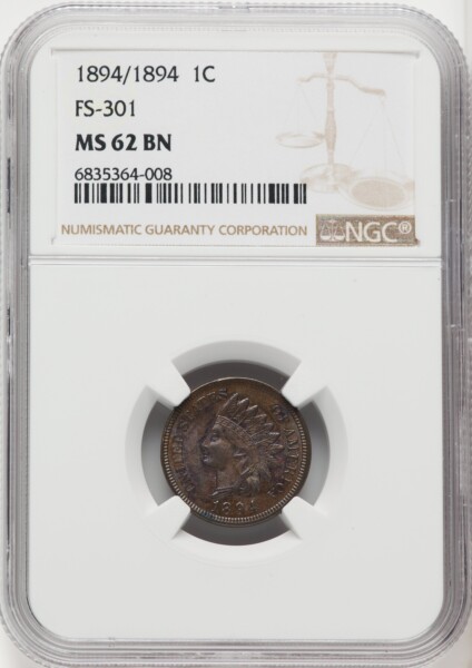 1894/1894 1C FS-301, MS, BN 62 NGC