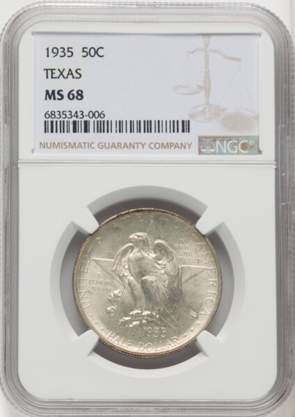 1935 50C Texas, MS 68 NGC