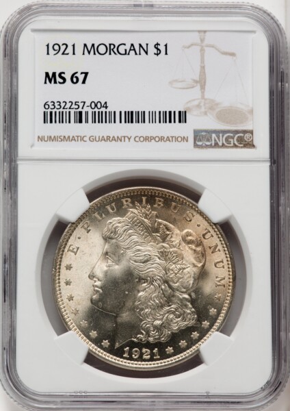 1921 S$1 Morgan, MS 67 NGC