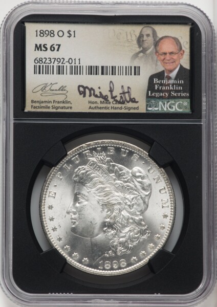 1898-O S$1 Mike Castle Blk Core Franklin Series 67 NGC