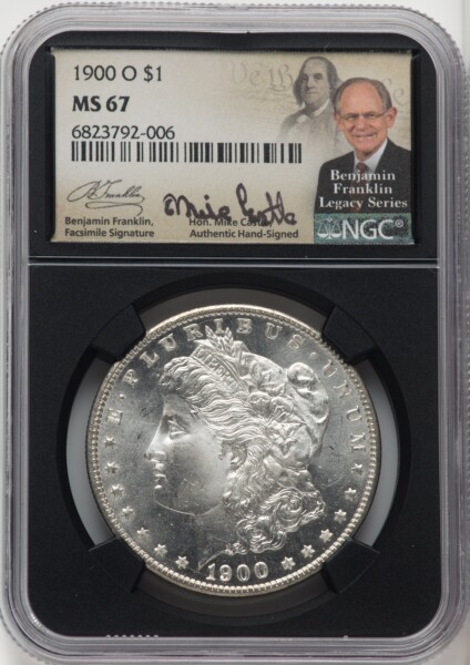 1900-O S$1 Mike Castle Blk Core Franklin Series 67 NGC