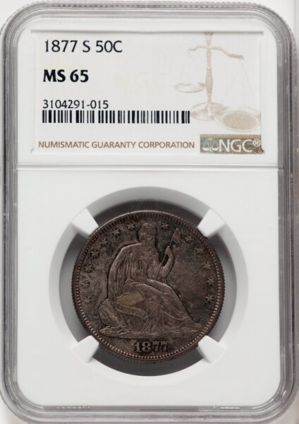 1877-S 50C, MS 65 NGC