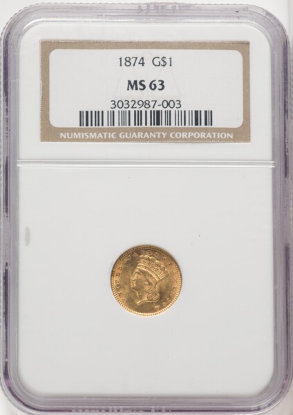 1874 G$1 63 NGC
