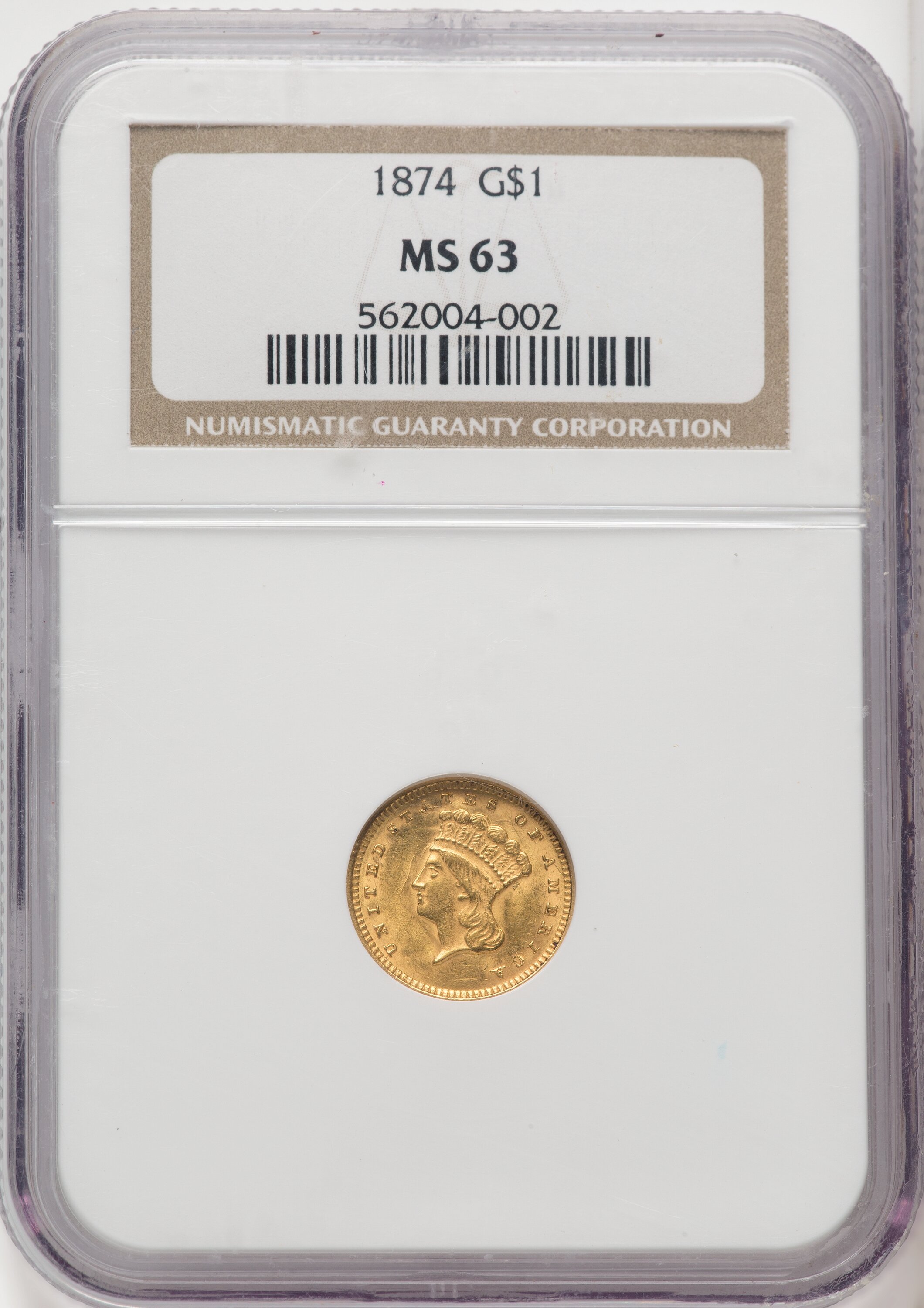 1874 G$1 63 NGC