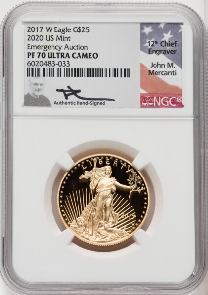 2017-W $25 Half-Ounce Gold Eagle, DC 70 NGC
