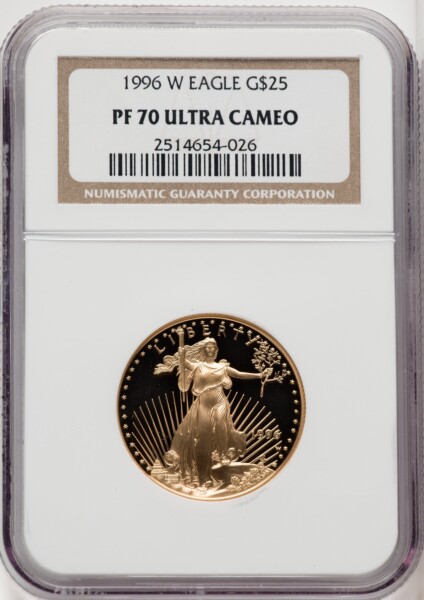 1996-W $25 Half-Ounce Gold Eagle, DC 70 NGC