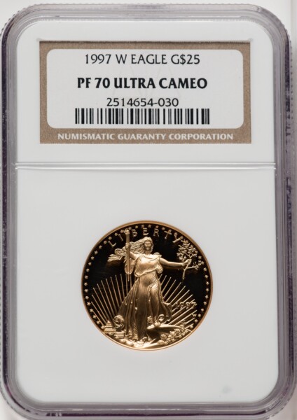 1997-W $25 Half-Ounce Gold Eagle, PR DC 70 NGC