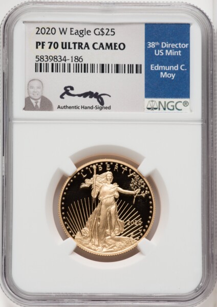 2020-W $25 Half-Ounce Gold Eagle, DC 70 NGC