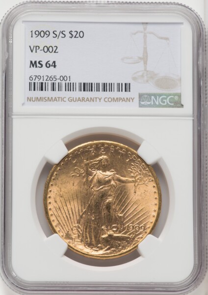 1909-S $20 64 NGC