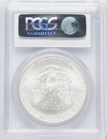 2008-W S$1 Silver Eagle, Reverse of 2007, SP 70 PCGS