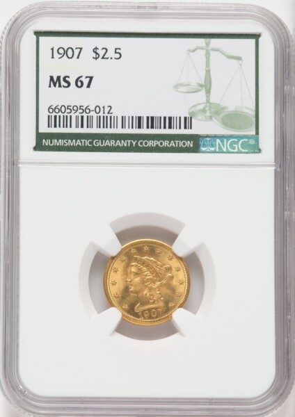 1907 $2 1/2 Green Label 67 NGC
