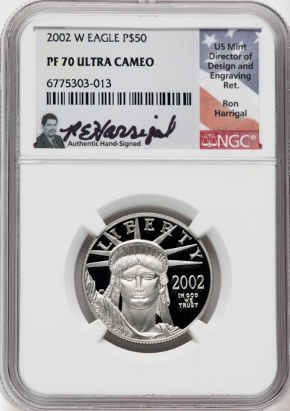 2002-W $50 Half-Ounce Platinum Eagle, PR, DC 70 NGC