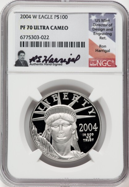 2004-W P$100 One-Ounce American Platinum Eagle, Statue of Liberty, PR, DC 70 NGC