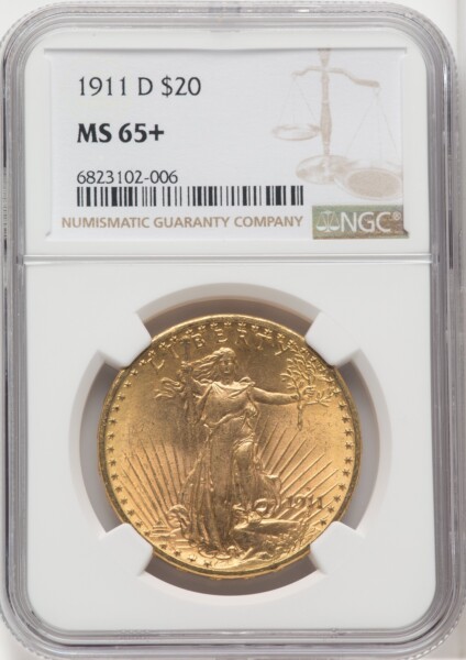 1911-D $20 NGC Plus 65 NGC