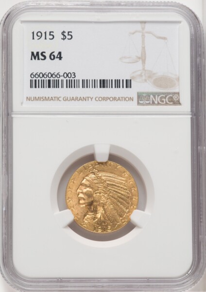 1915 $5 64 NGC