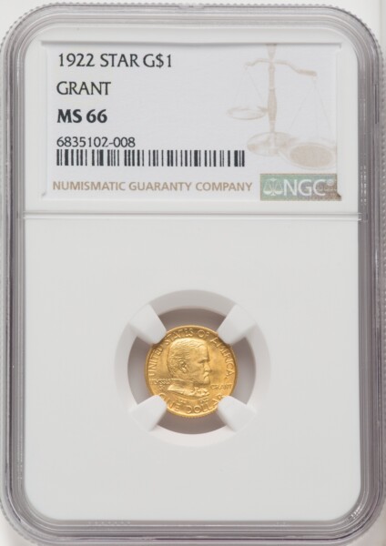 1922 G$1 Grant, With Star 66 NGC