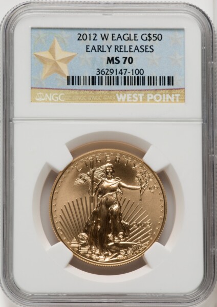 2012-W $50 One Ounce Gold Eagle First Strike, MS 70 NGC