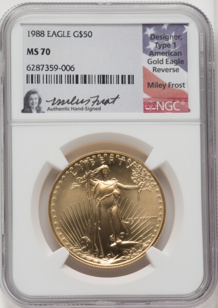 1988 $50 One-Ounce Gold Eagle, MS 70 NGC