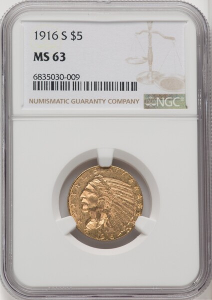1916-S $5 63 NGC
