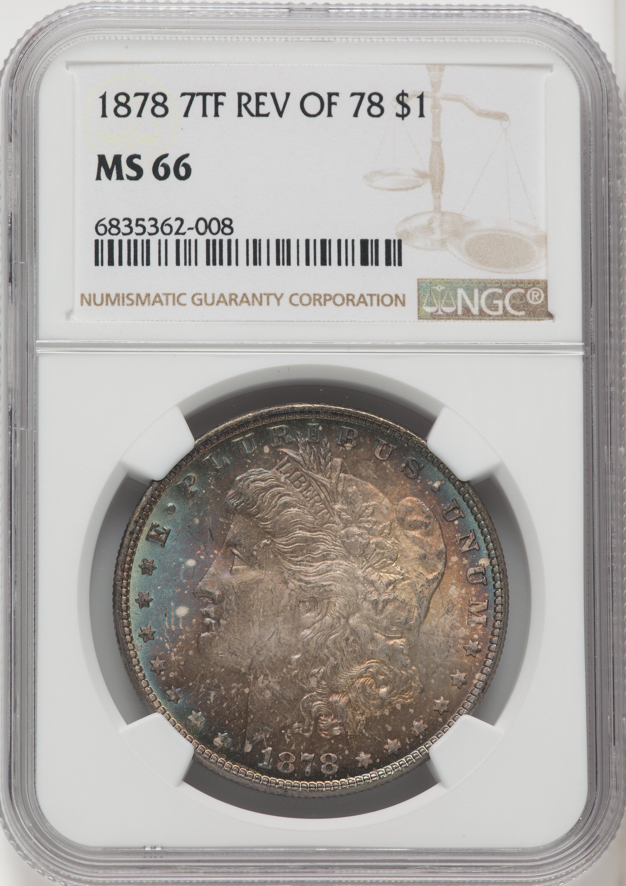 1878 7TF S$1 Reverse of 1878 66 NGC