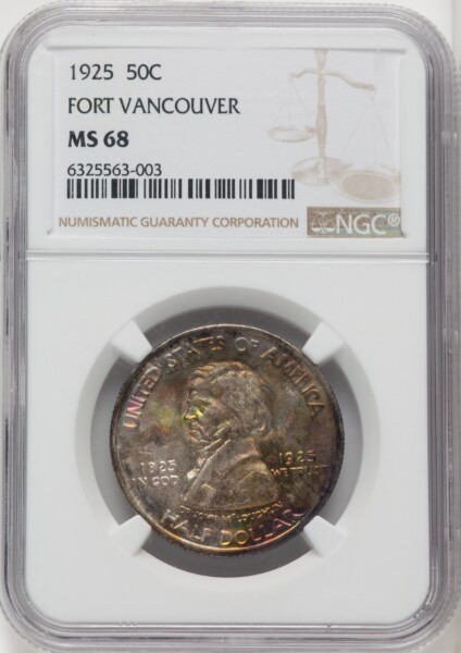 1925 50C Vancouver, MS 68 NGC