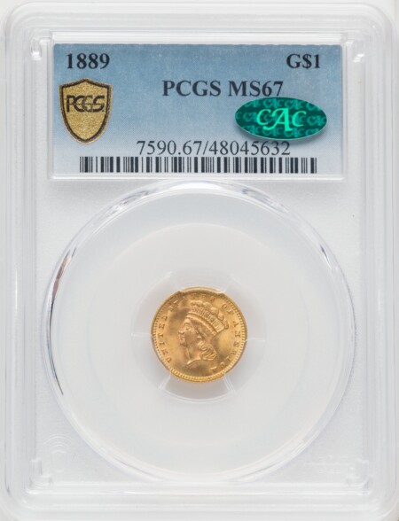 1889 G$1 CAC PCGS Secure 67 PCGS