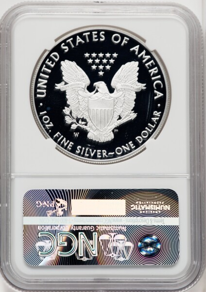 2018-W S$1 Silver Eagle, First Day of Issue, DC 70 NGC