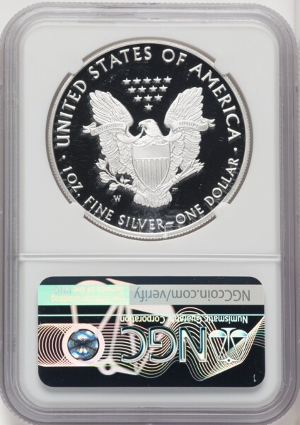 2021-W Silver Eagle, Type One, First Day of Issue, Mike Castle 70 NGC
