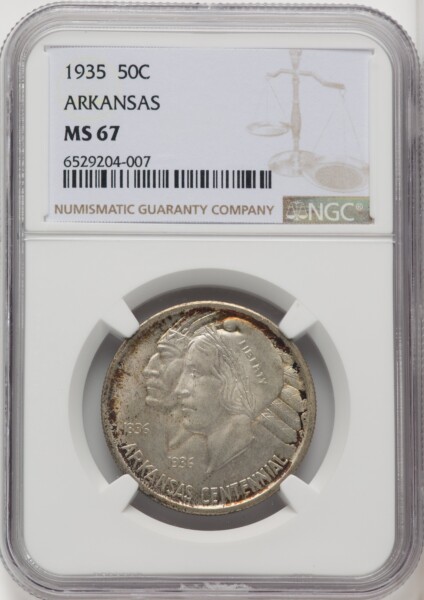 1935 50C Arkansas, MS 67 NGC