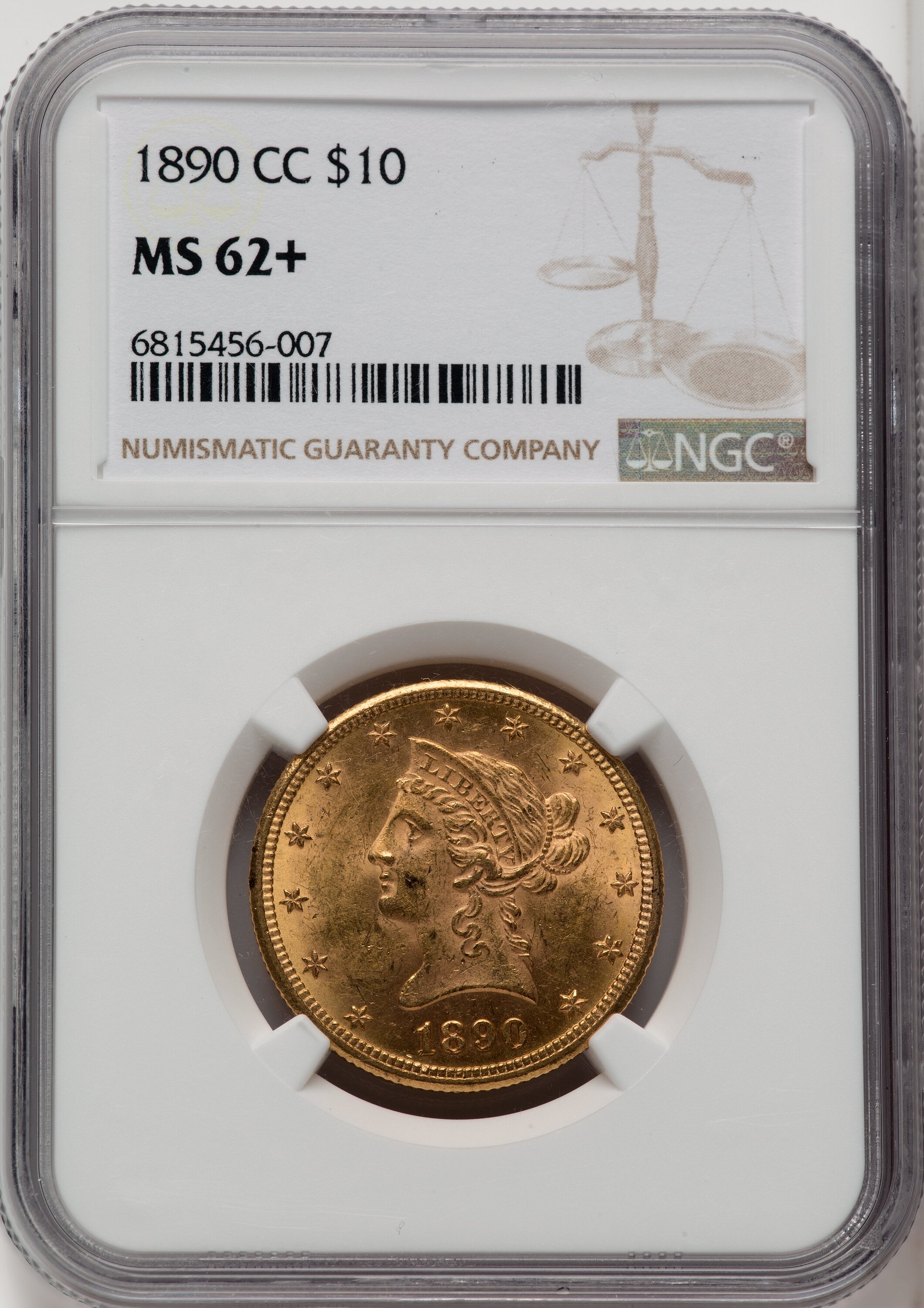 1890-CC $10 NGC Plus 62 NGC