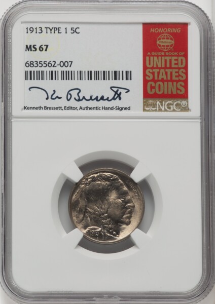 1913 Type One 5C, MS Kenneth Bressett Red Book 67 NGC