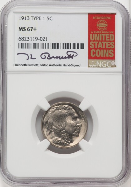 1913 Type One 5C, MS NGC Plus Kenneth Bressett Red Book 67 NGC