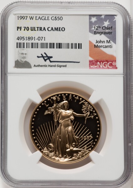 1997-W $50 One-Ounce Gold Eagle, DC 70 NGC