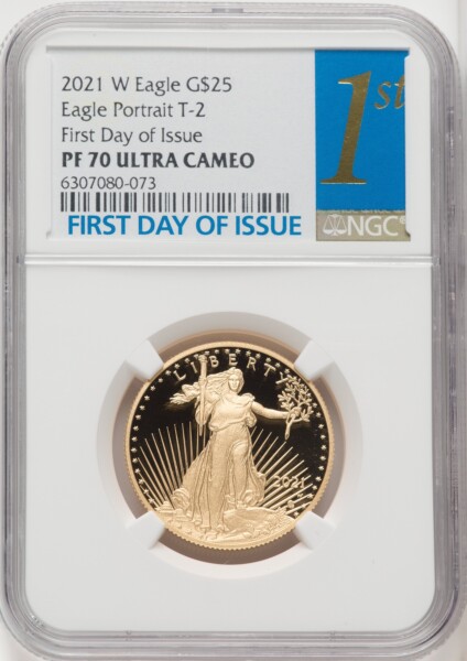 2021-W G$25 Half Ounce Gold Eagle, Type Two, FDI, DC 70 NGC