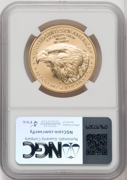 2021-W One-Ounce Gold Eagle, Type Two, Burnished, MS 70 NGC