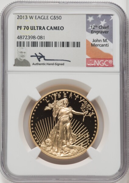 2013-W $50 One-Ounce Gold Eagle, PR DC 70 NGC