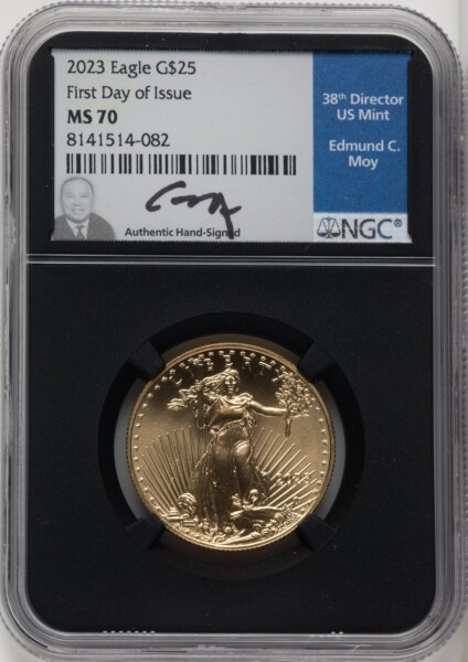 2023 $25 Half-Ounce Gold Eagle, First Day of Issue, MS 70 NGC