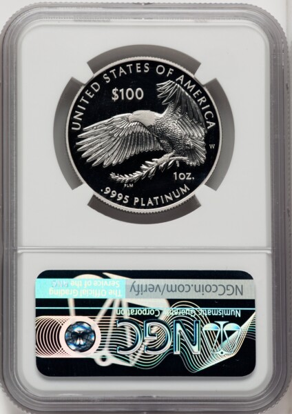 2018-W $100 One Ounce Platinum Eagle, Life, DC Mike Castle 70 NGC