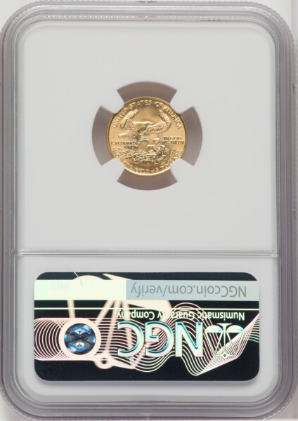 1987 $5 Tenth-Ounce Gold Eagle, MS Brown Label 70 NGC