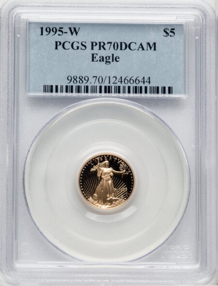 1995-W $5 Tenth-Ounce Gold Eagle, DC Blue Gradient 70 PCGS