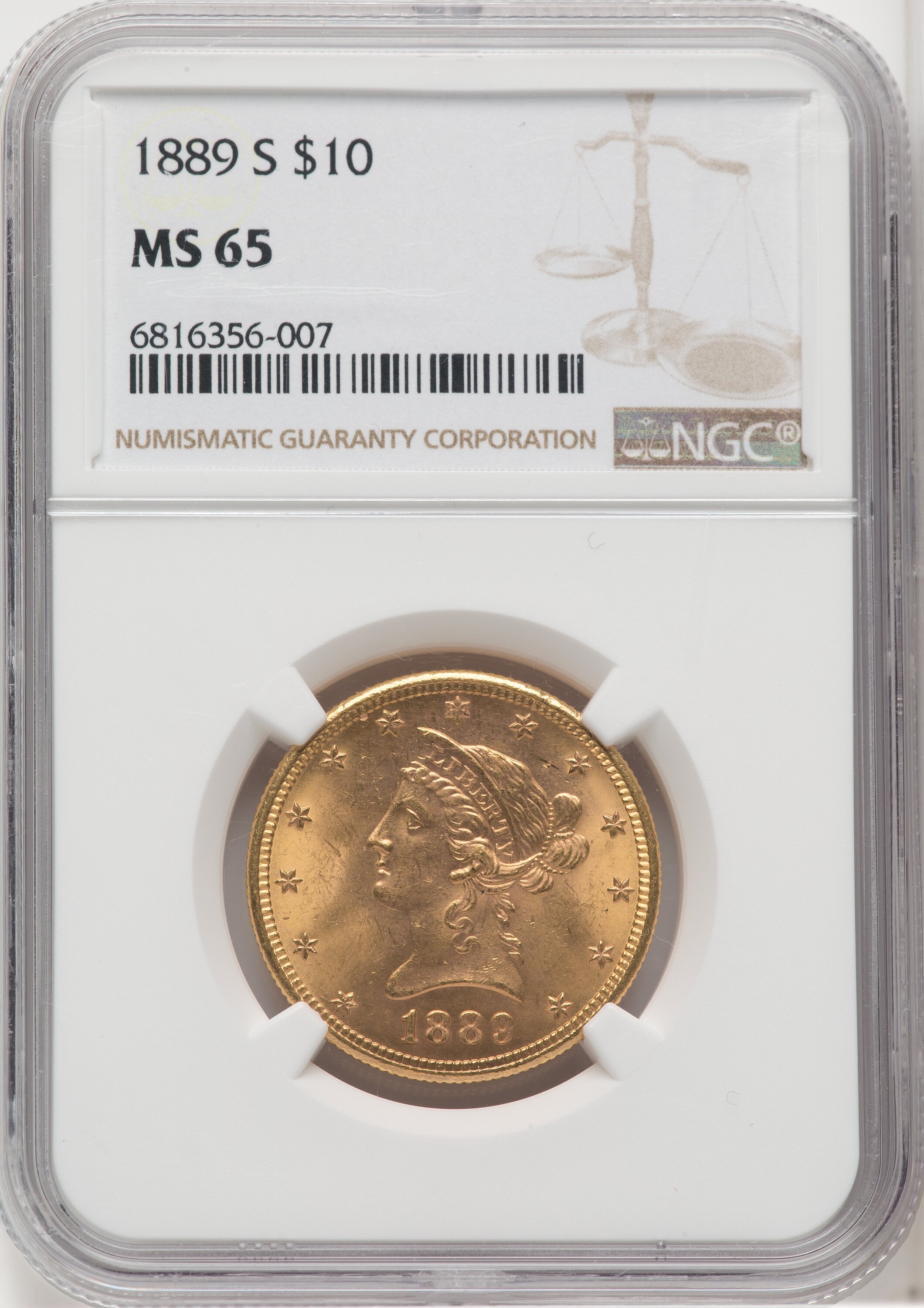 1889-S $10 65 NGC