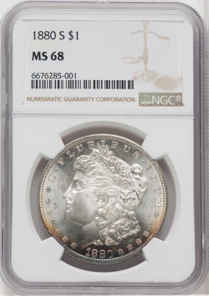 1880-S S$1 Brown Label 68 NGC