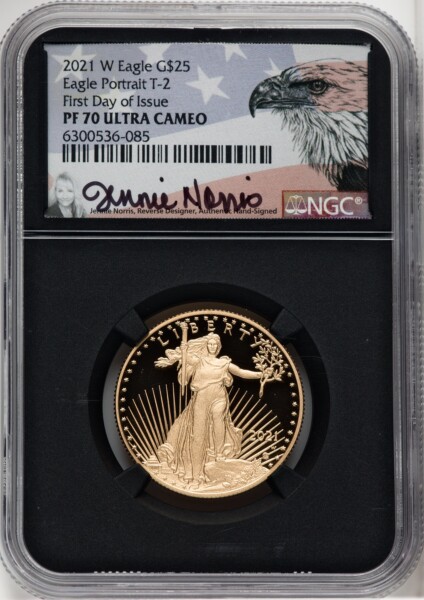 2021-W G$25 Half Ounce Gold Eagle, Type Two, FDI, DC 70 NGC