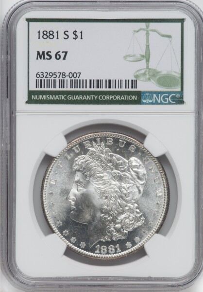 1881-S S$1 Green Label 67 NGC