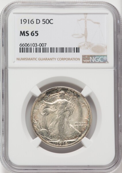 1916-D 50C, MS 65 NGC
