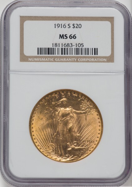 1916-S $20 66 NGC