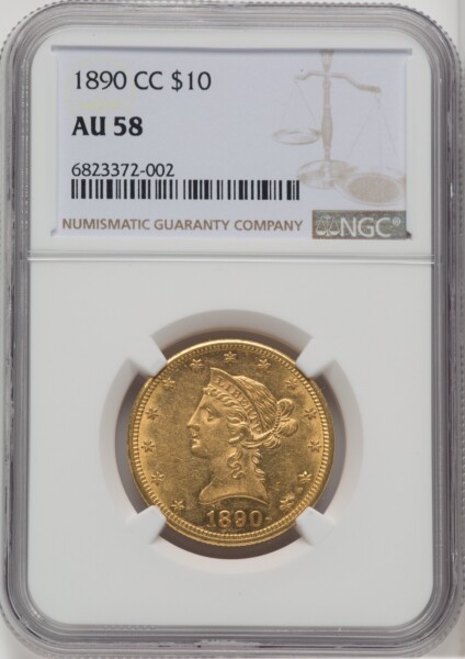 1890-CC $10 58 NGC