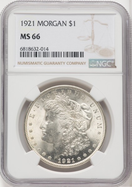 1921 S$1 Morgan, MS 66 NGC