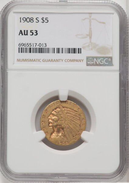 1908-S $5 53 NGC